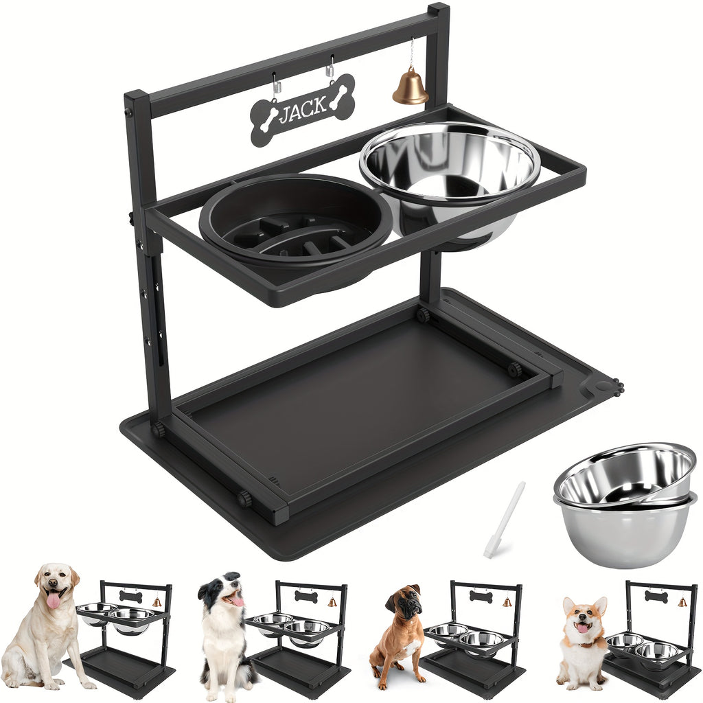 Elevated Dog Bowl With A Slow Feeder Dog Bowl