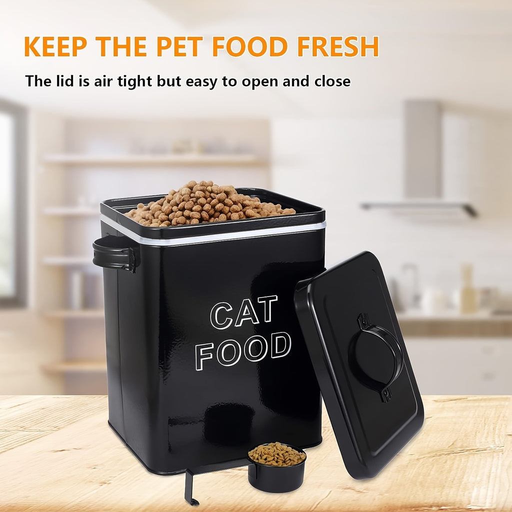 Cat Food Storage Box with Airtight Lid and Spoon