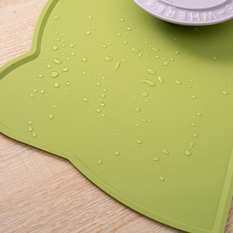 1pc Spill-Proof Pet Feeding Mat with Non-Slip Raised Edges