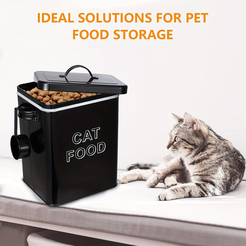 Cat Food Storage Box with Airtight Lid and Spoon