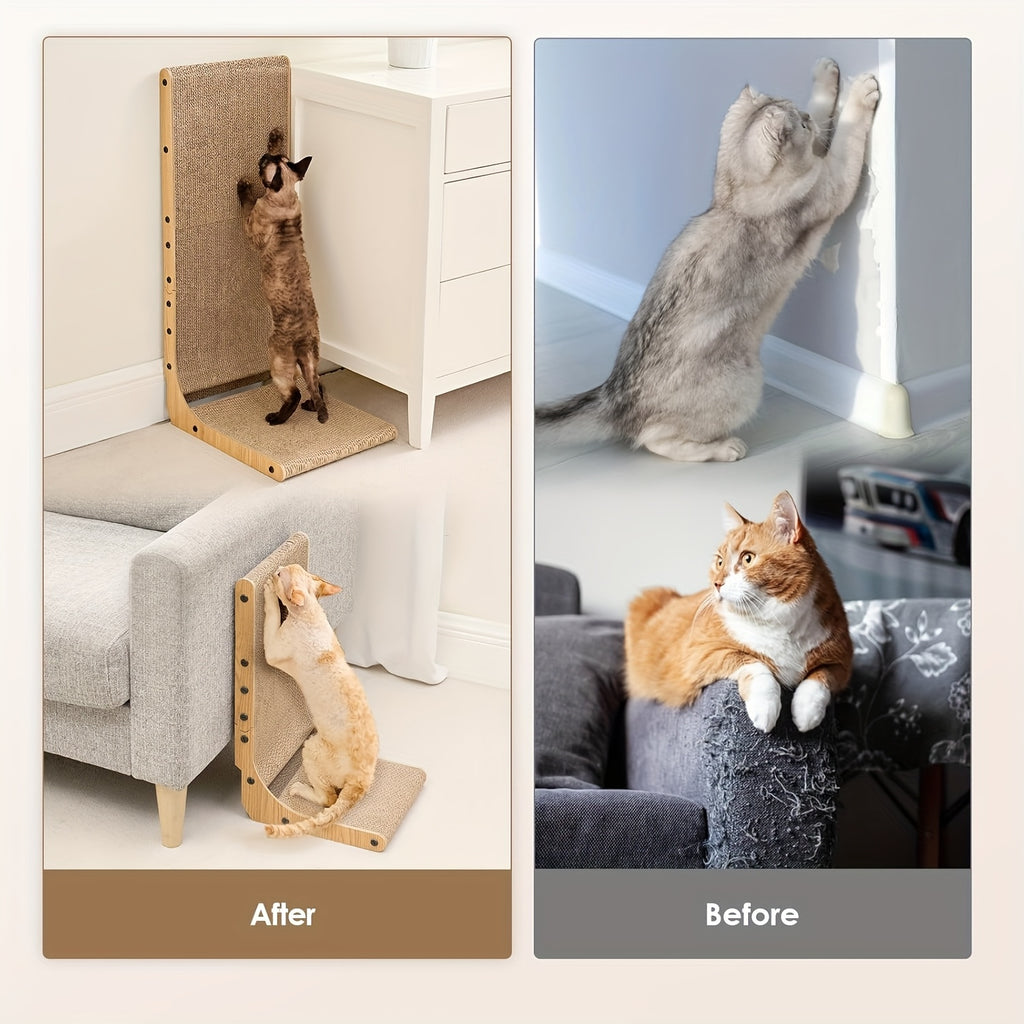 Large Vertical L Shape Cat Scratcher for Indoor Cats