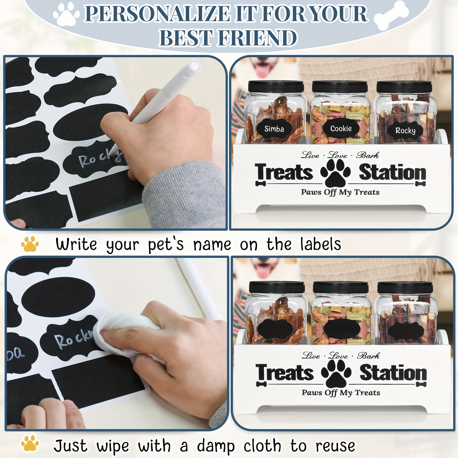 Wooden Farmhouse Style Treat Containers