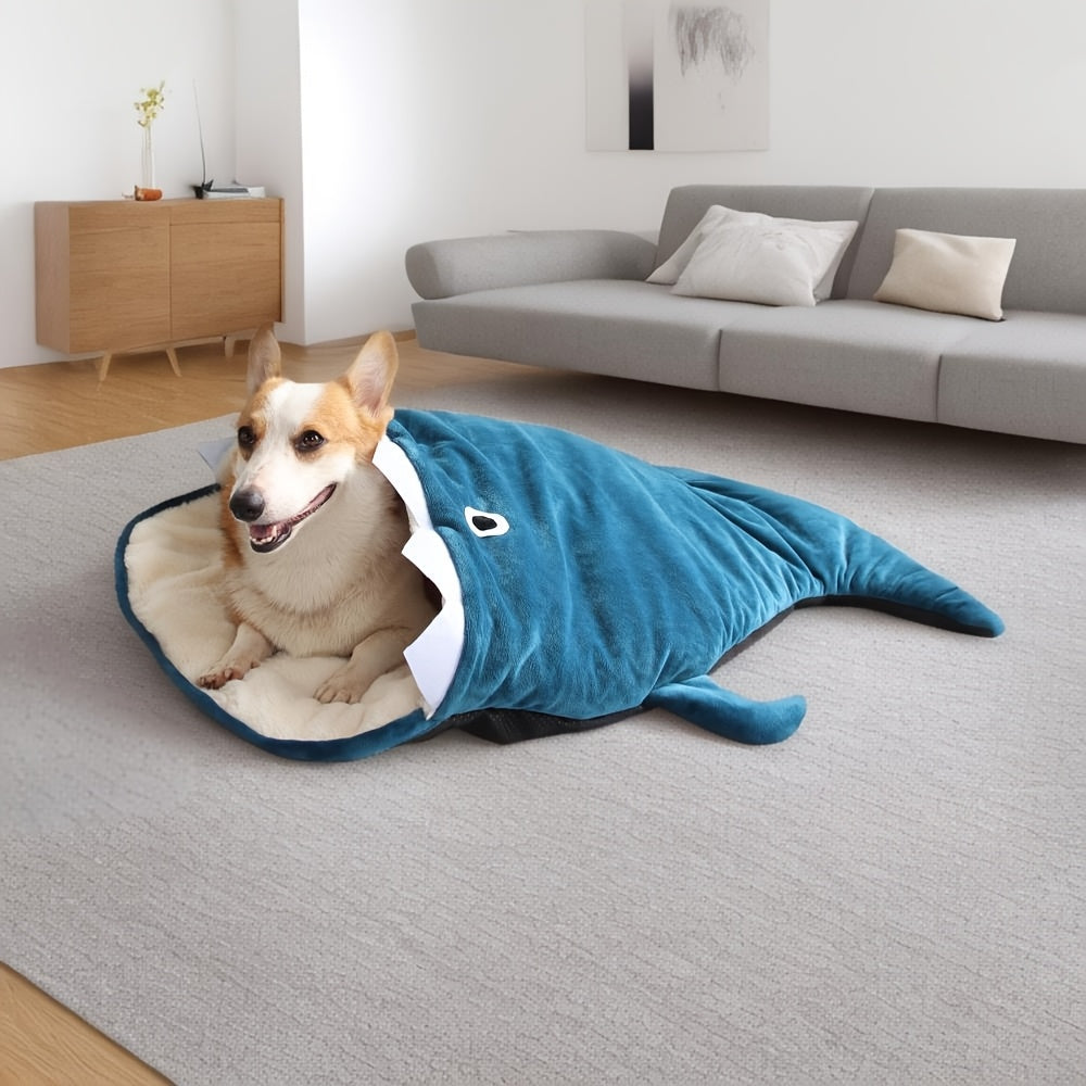 Cartoon Shark Shaped Pet Dog Bed Nest