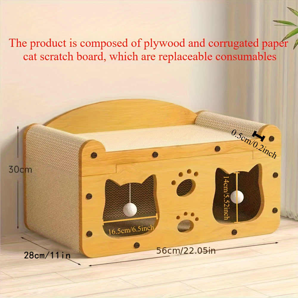 Cat House With Scratching Board