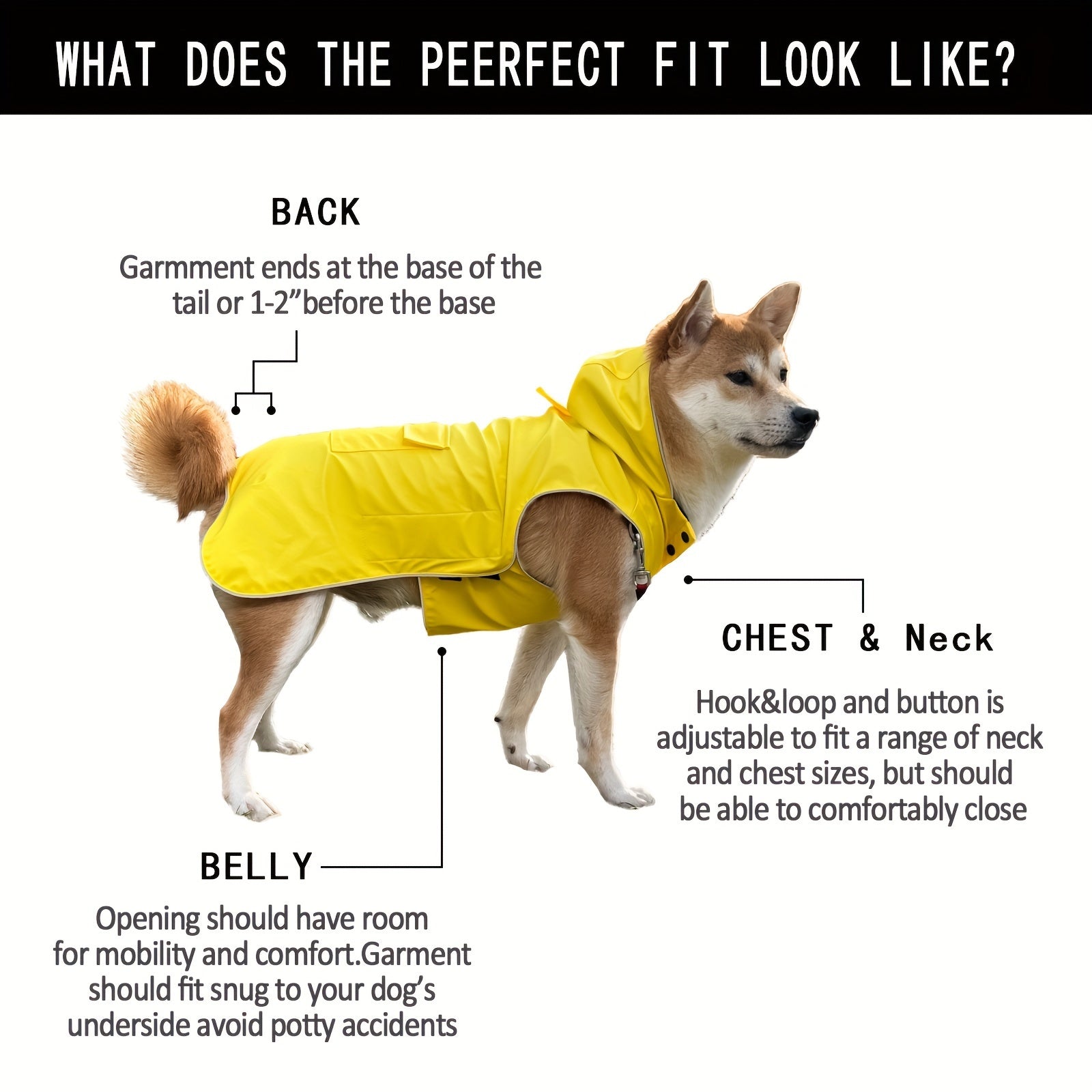 Dog Raincoat, Easy Wear For Small Medium Large Dogs