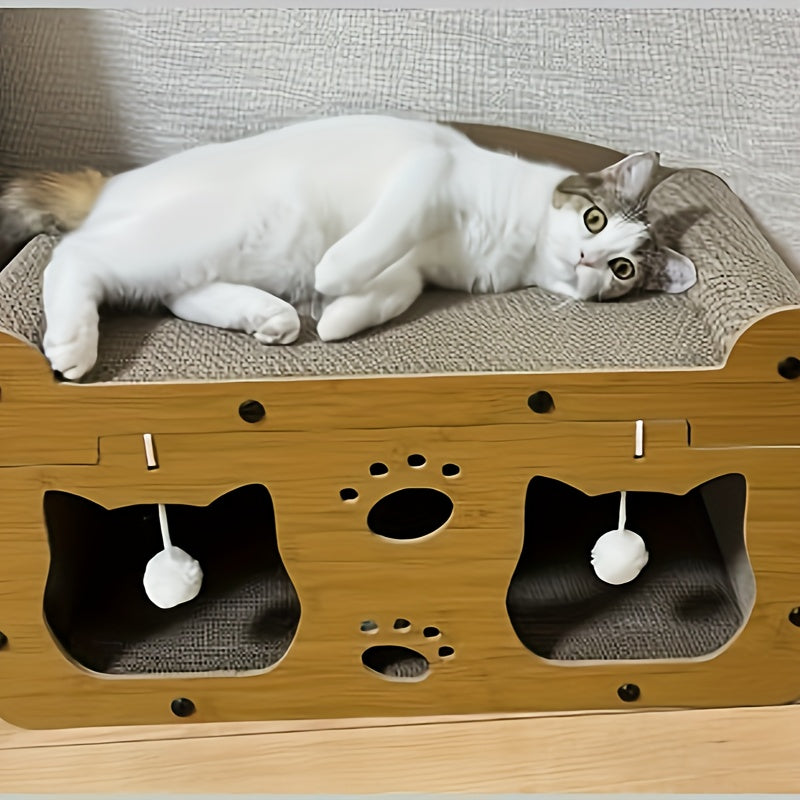 Cat House With Scratching Board