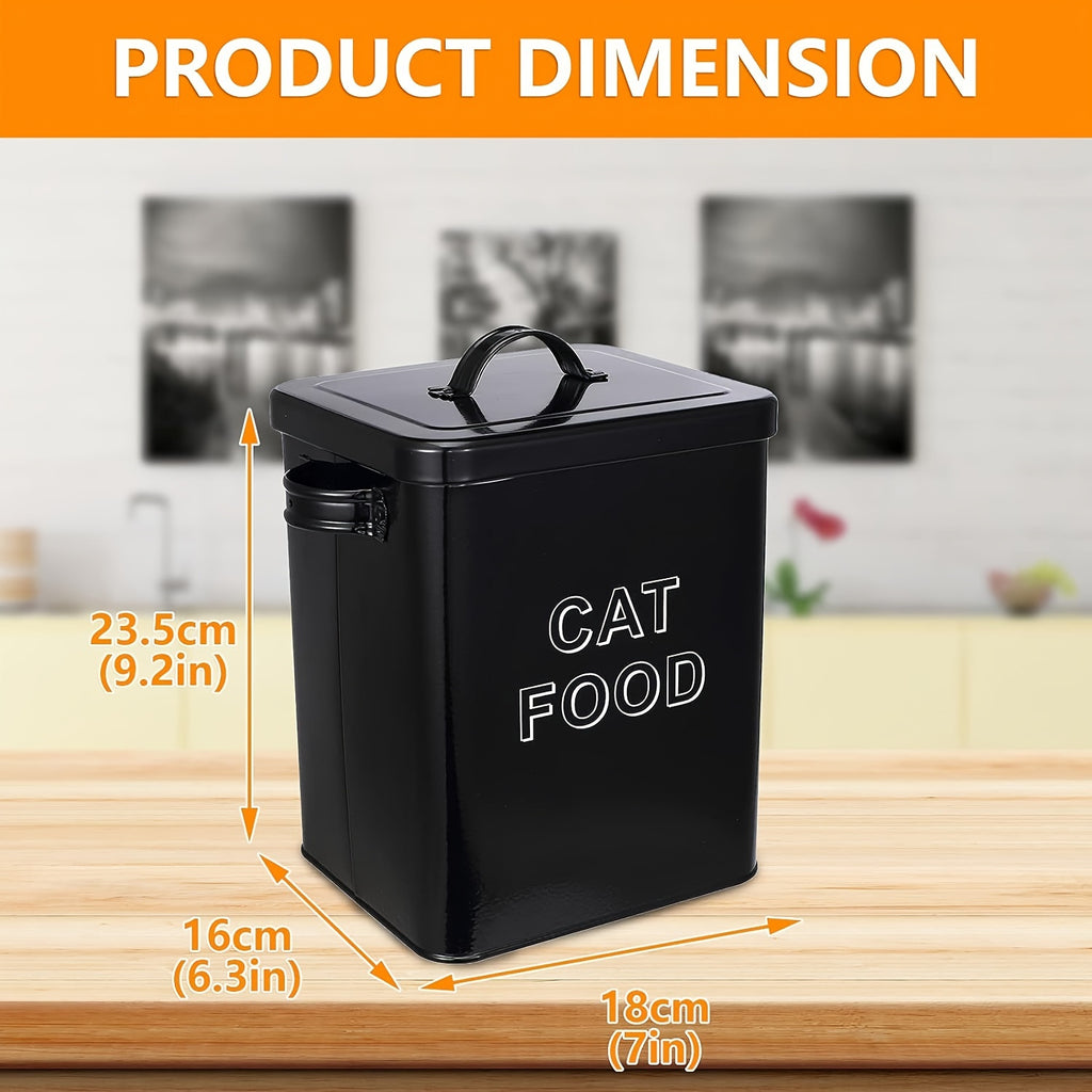 Cat Food Storage Box with Airtight Lid and Spoon