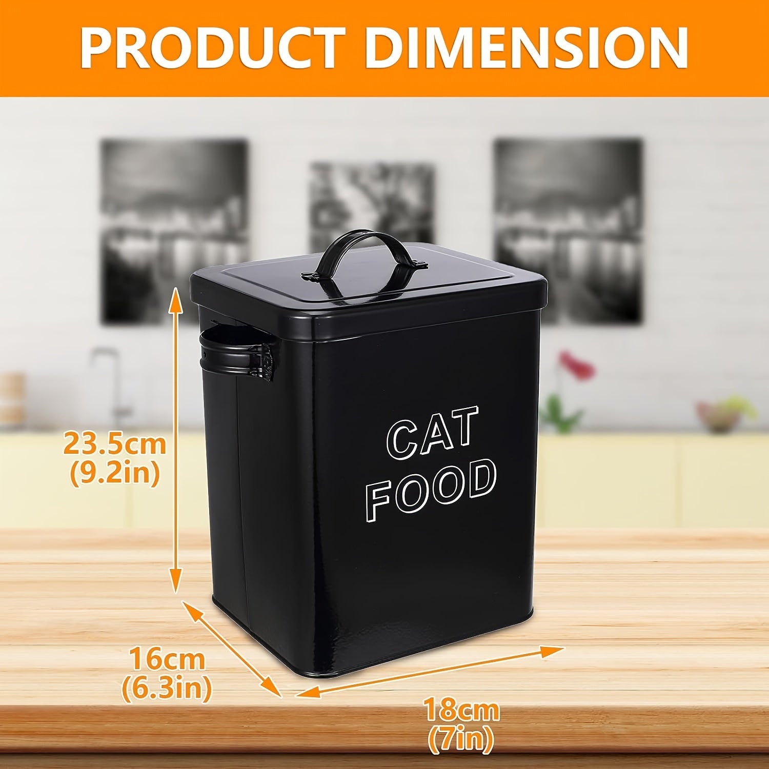 Cat Food Storage Box with Airtight Lid and Spoon