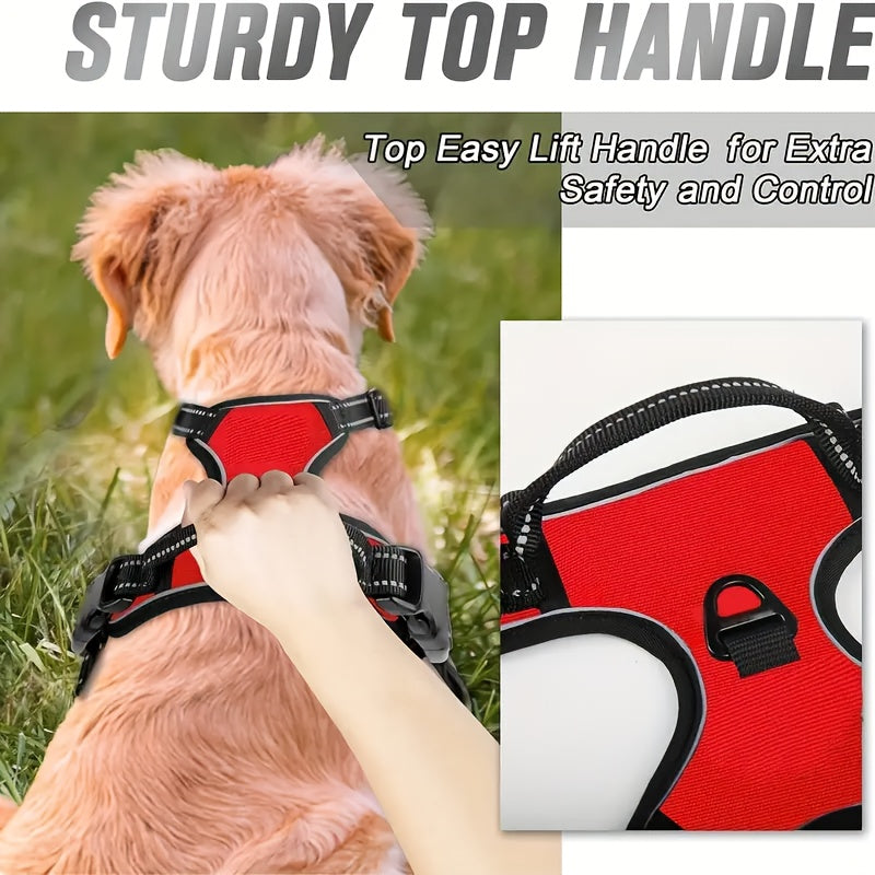 Adjustable No-Pull Dog Harness with Padded Vest and Dual Leash Clips