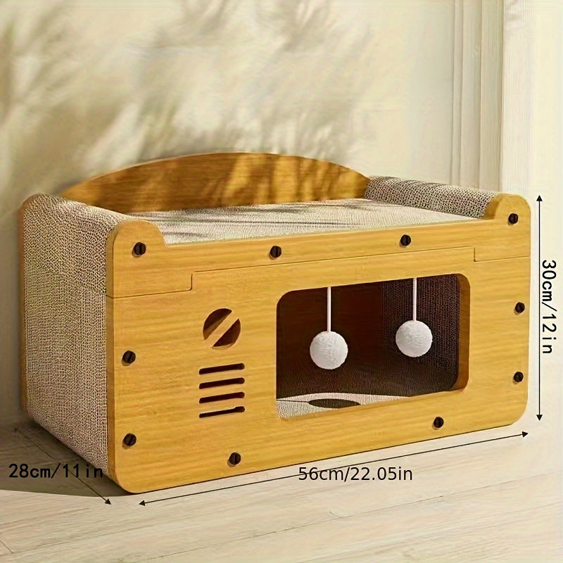 Cat House With Scratching Board