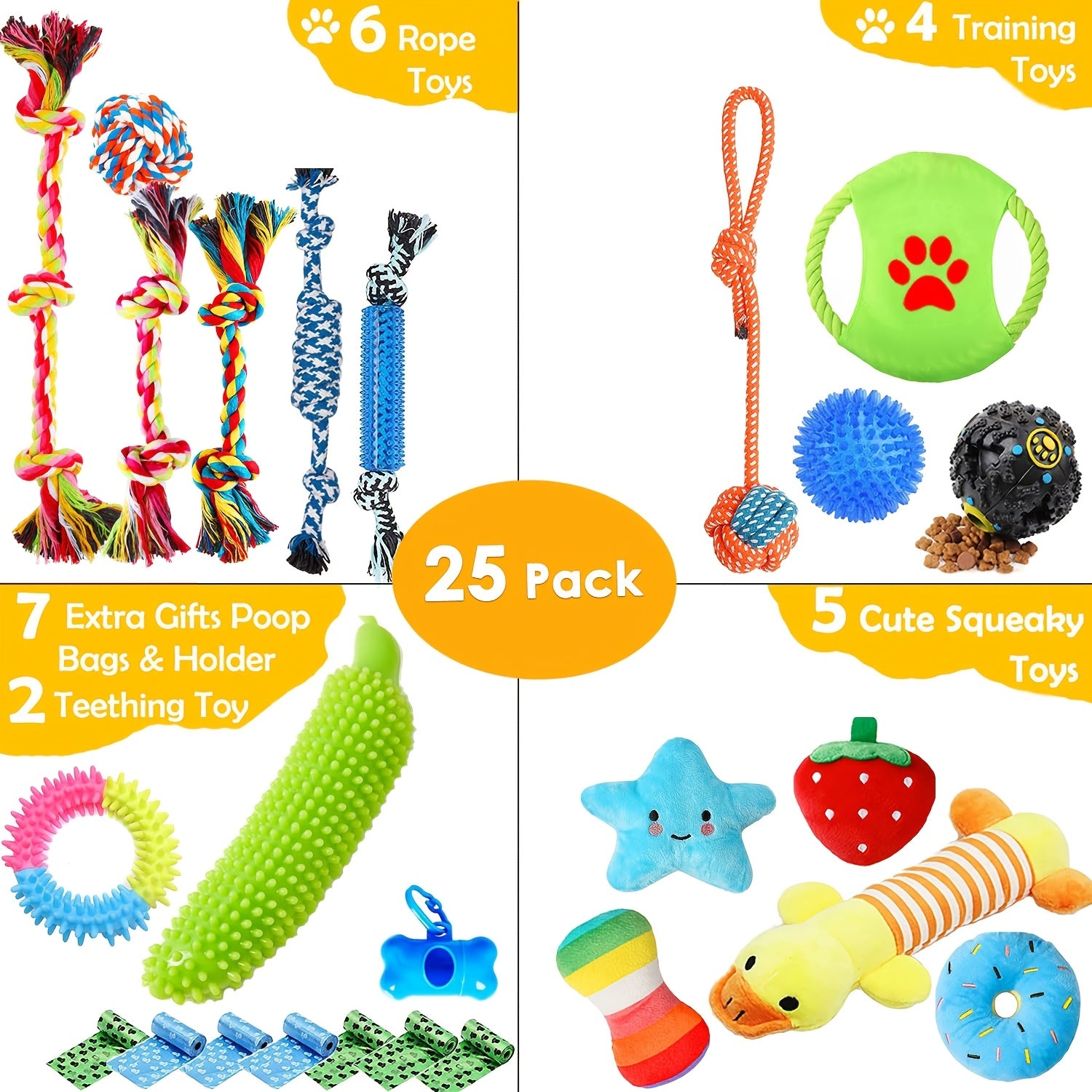 25pcs Set Of Dog Toys