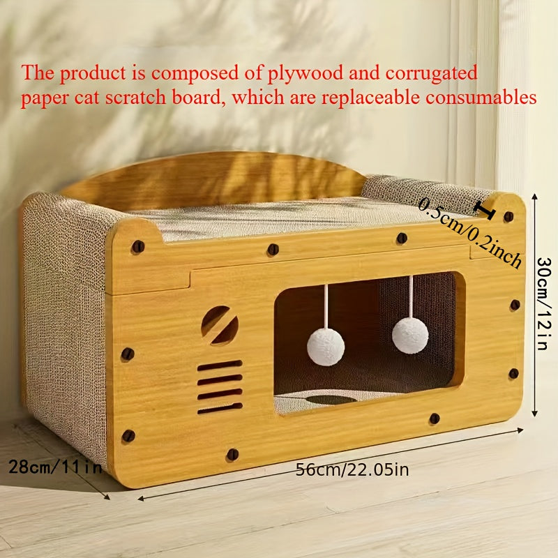 Cat House With Scratching Board