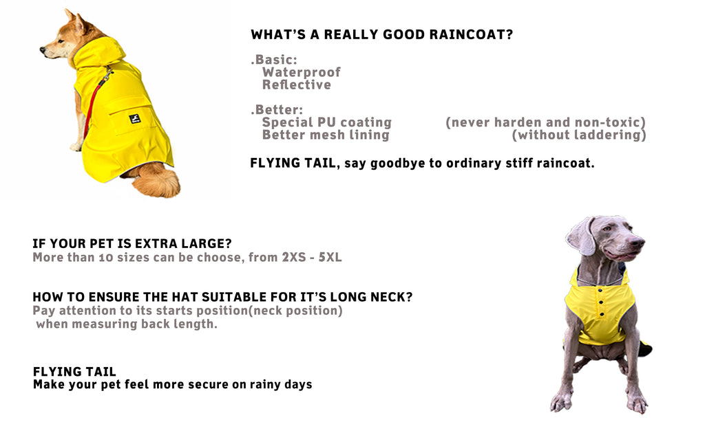 Dog Raincoat, Easy Wear For Small Medium Large Dogs
