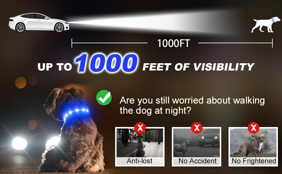 JOYTALE LED Dog Collar with AirTag Holder
