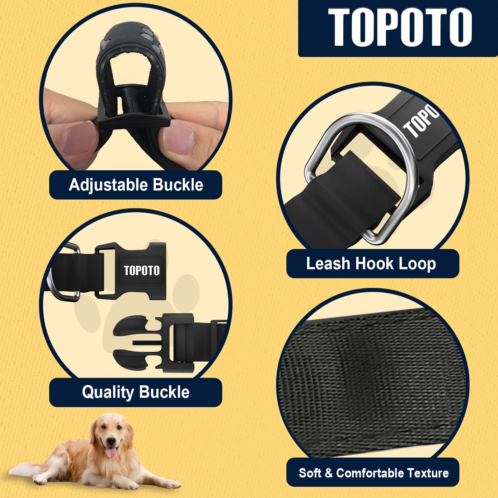 USB-Rechargeable LED Dog Collar with 15 Light Modes