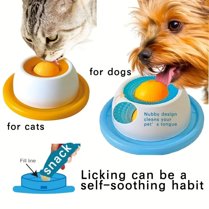 Interactive Pet Lick Mat Yogurt Licking Plate Slow Feeder Dogs Cats Durable Material Promotes Dental Health Mental Stimulation