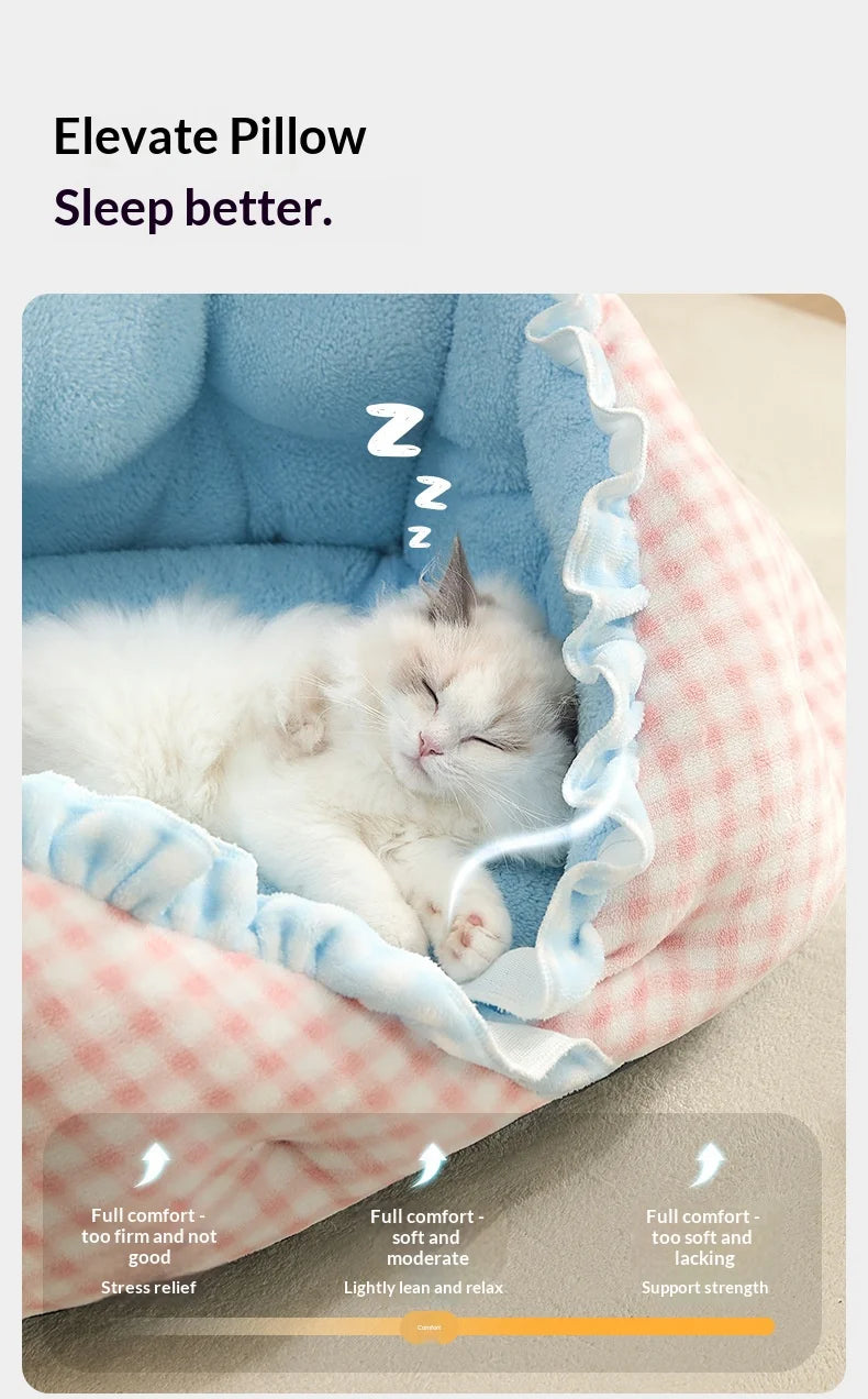 Cat mats cat beds semi-enclosed cat sofa beds for winter warmth dog beds pet houses pet supplies dog house