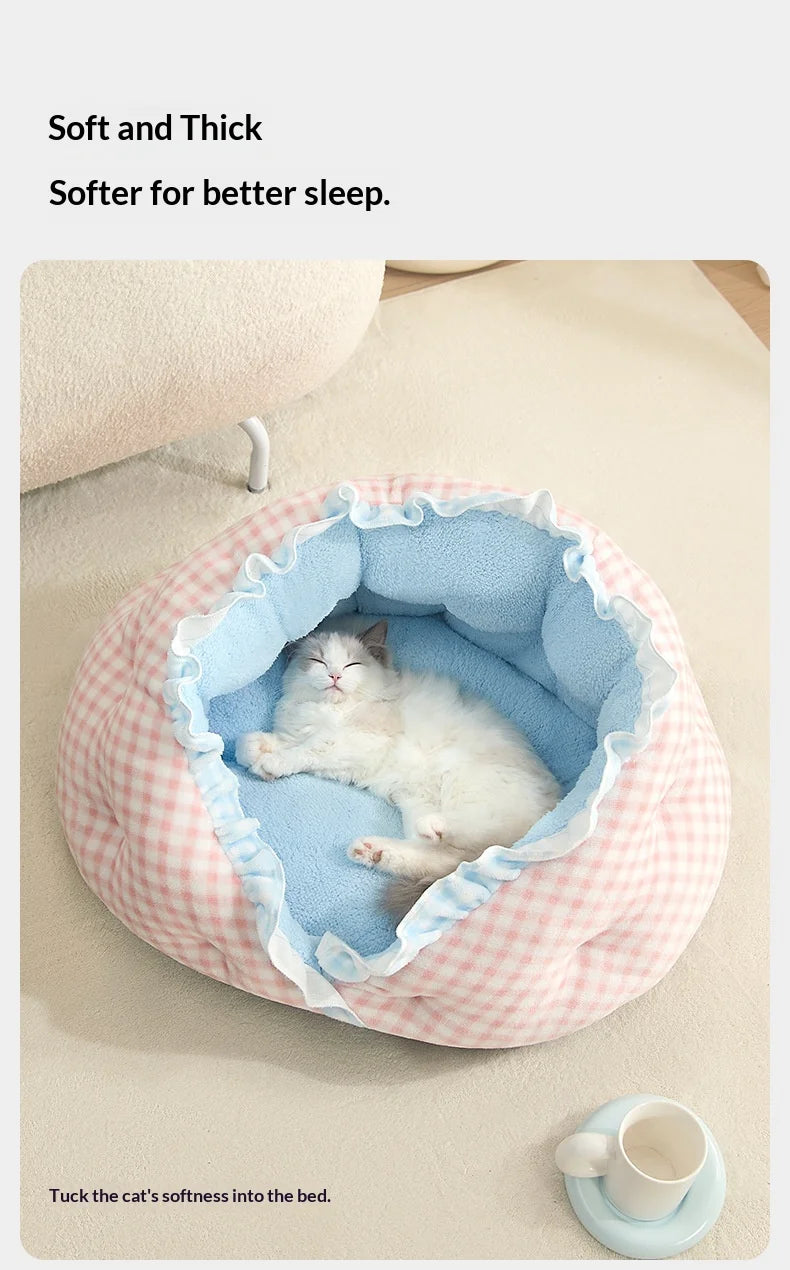 Cat mats cat beds semi-enclosed cat sofa beds for winter warmth dog beds pet houses pet supplies dog house