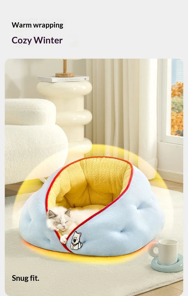 Cat mats cat beds semi-enclosed cat sofa beds for winter warmth dog beds pet houses pet supplies dog house