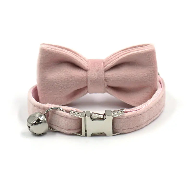 Cat Dog Collars Decorate Bow Around Neck Solid Color Puppy Chihuahua Collars Adjustable Safety Buckle Bow Tie Pets Accessories