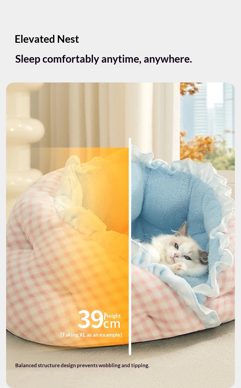 Cat mats cat beds semi-enclosed cat sofa beds for winter warmth dog beds pet houses pet supplies dog house