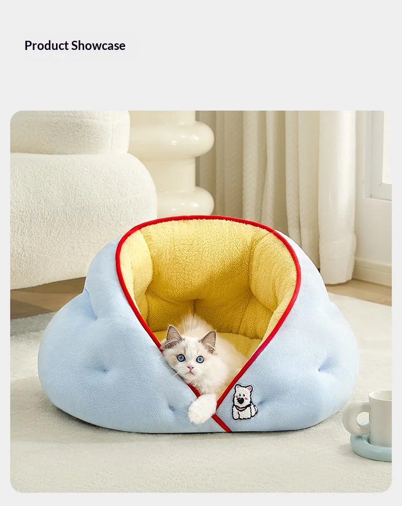 Cat mats cat beds semi-enclosed cat sofa beds for winter warmth dog beds pet houses pet supplies dog house