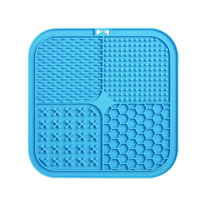 High-quality Lick Mat for Dogs, Food-Grade Silicone Dog Lick Mat As Slow Feeder, Dog Licking Mat with Suction Cups Blue