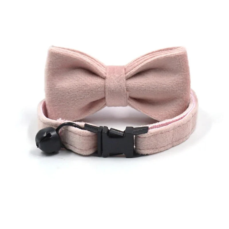 Cat Dog Collars Decorate Bow Around Neck Solid Color Puppy Chihuahua Collars Adjustable Safety Buckle Bow Tie Pets Accessories