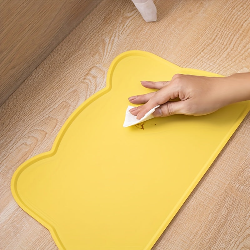 1pc Spill-Proof Pet Feeding Mat with Non-Slip Raised Edges