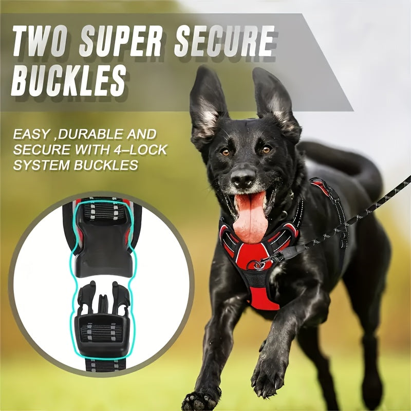 Adjustable No-Pull Dog Harness with Padded Vest and Dual Leash Clips