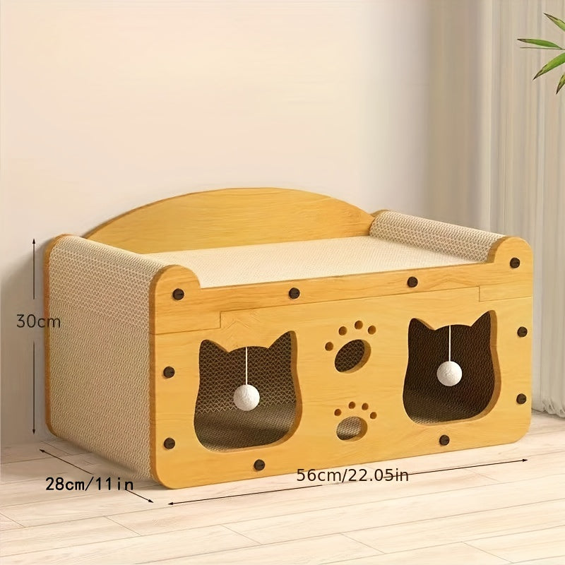 Cat House With Scratching Board