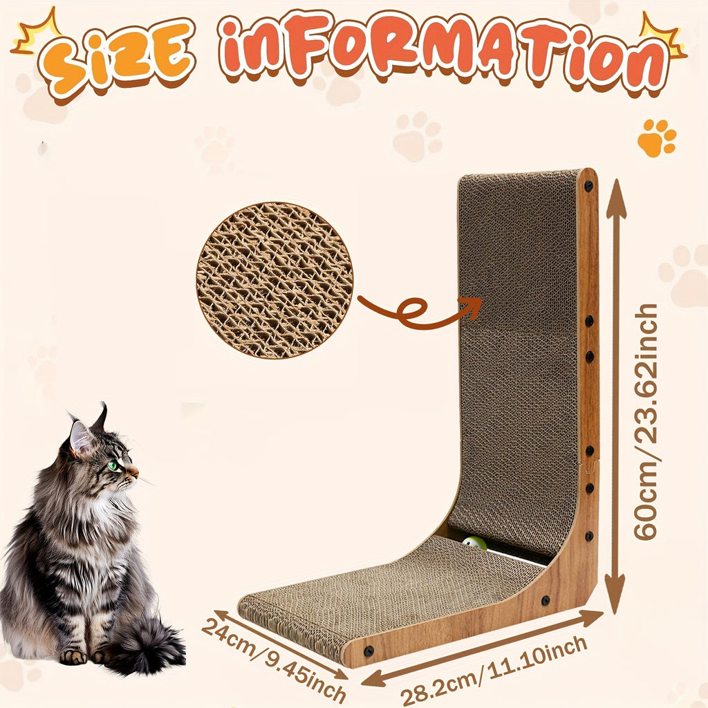 Large Vertical L Shape Cat Scratcher for Indoor Cats