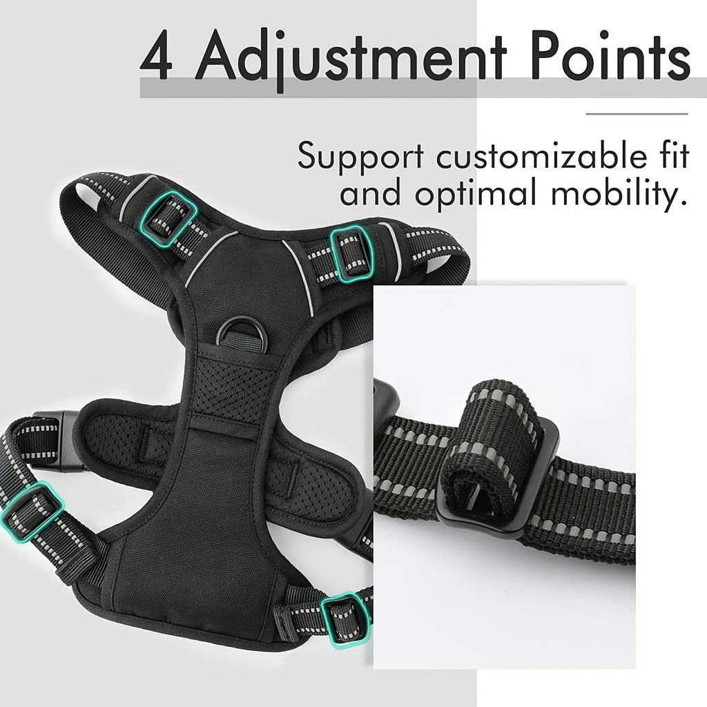 Adjustable No-Pull Dog Harness with Padded Vest and Dual Leash Clips