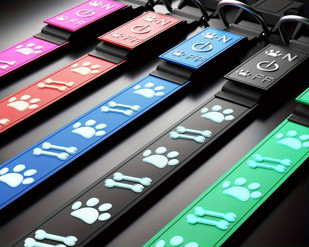 USB-Rechargeable LED Dog Collar with 15 Light Modes