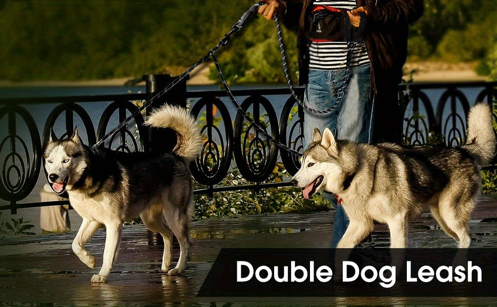7 colors Taglory Reflective Dual Dog Leash