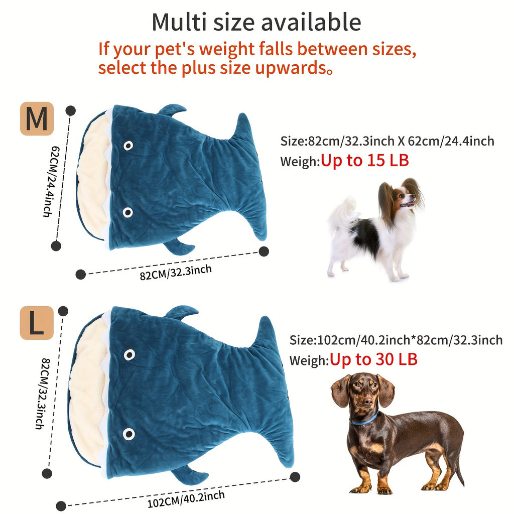 Cartoon Shark Shaped Pet Dog Bed Nest