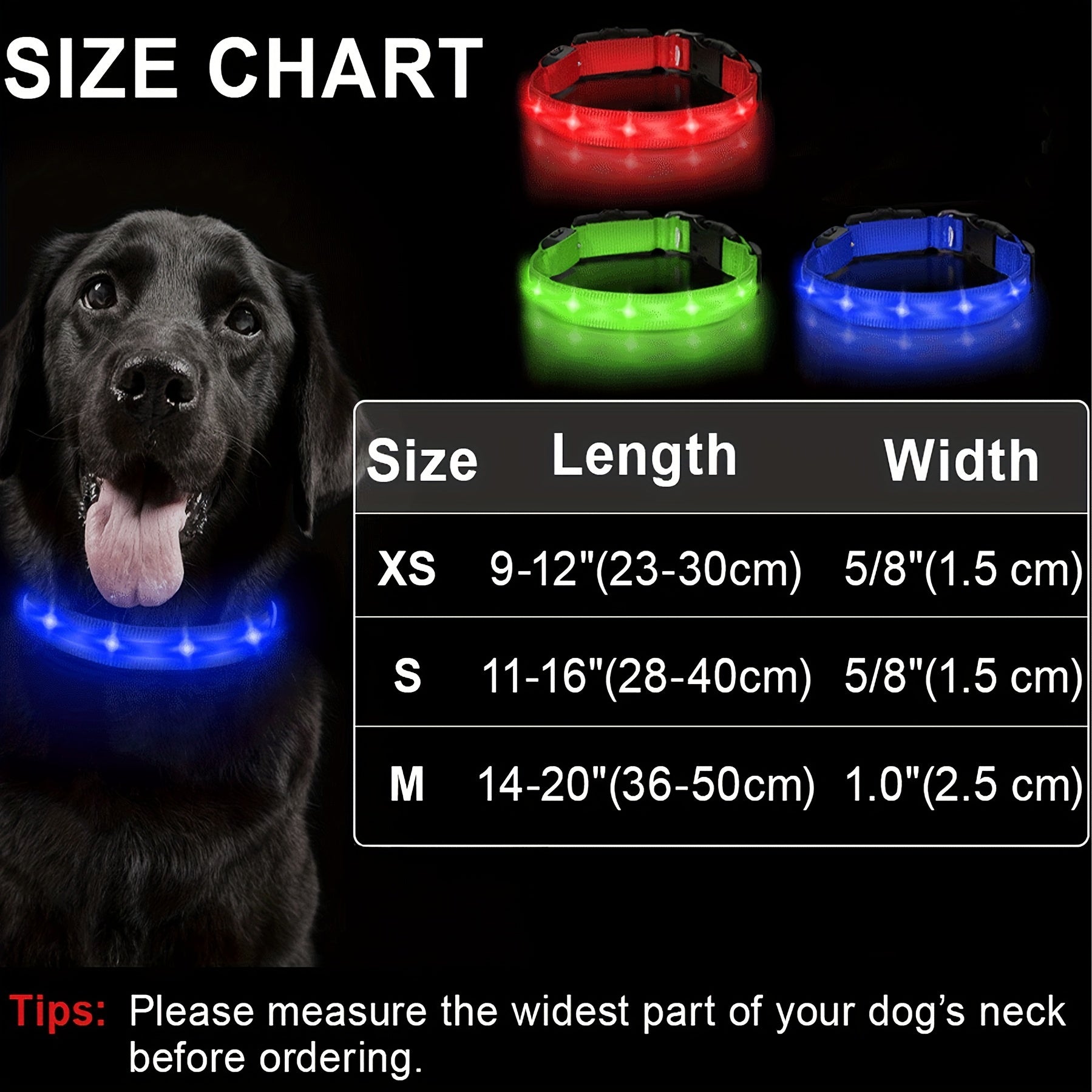 JOYTALE LED Dog Collar with AirTag Holder