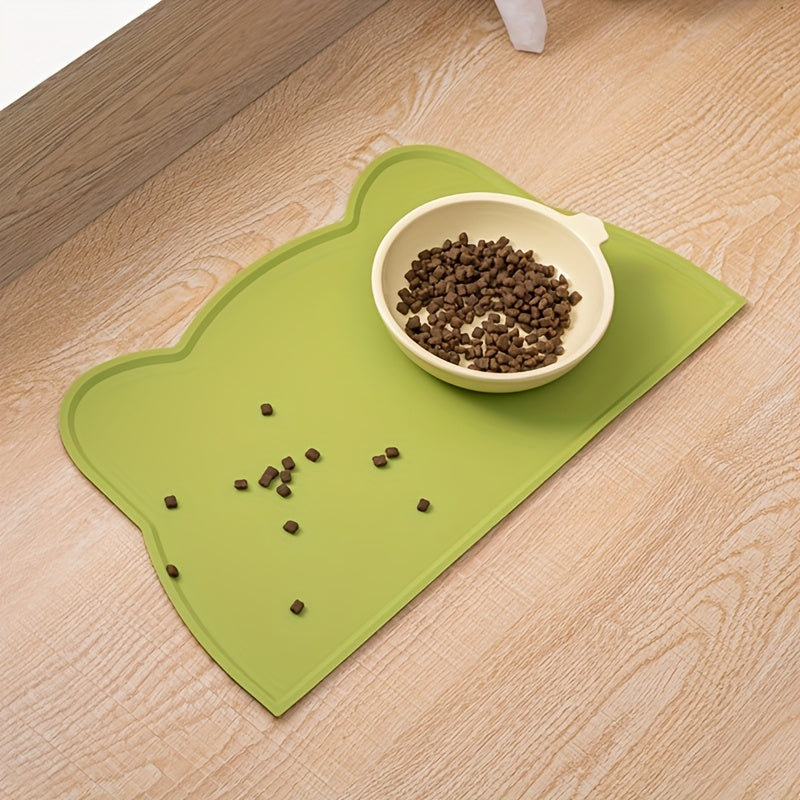 1pc Spill-Proof Pet Feeding Mat with Non-Slip Raised Edges