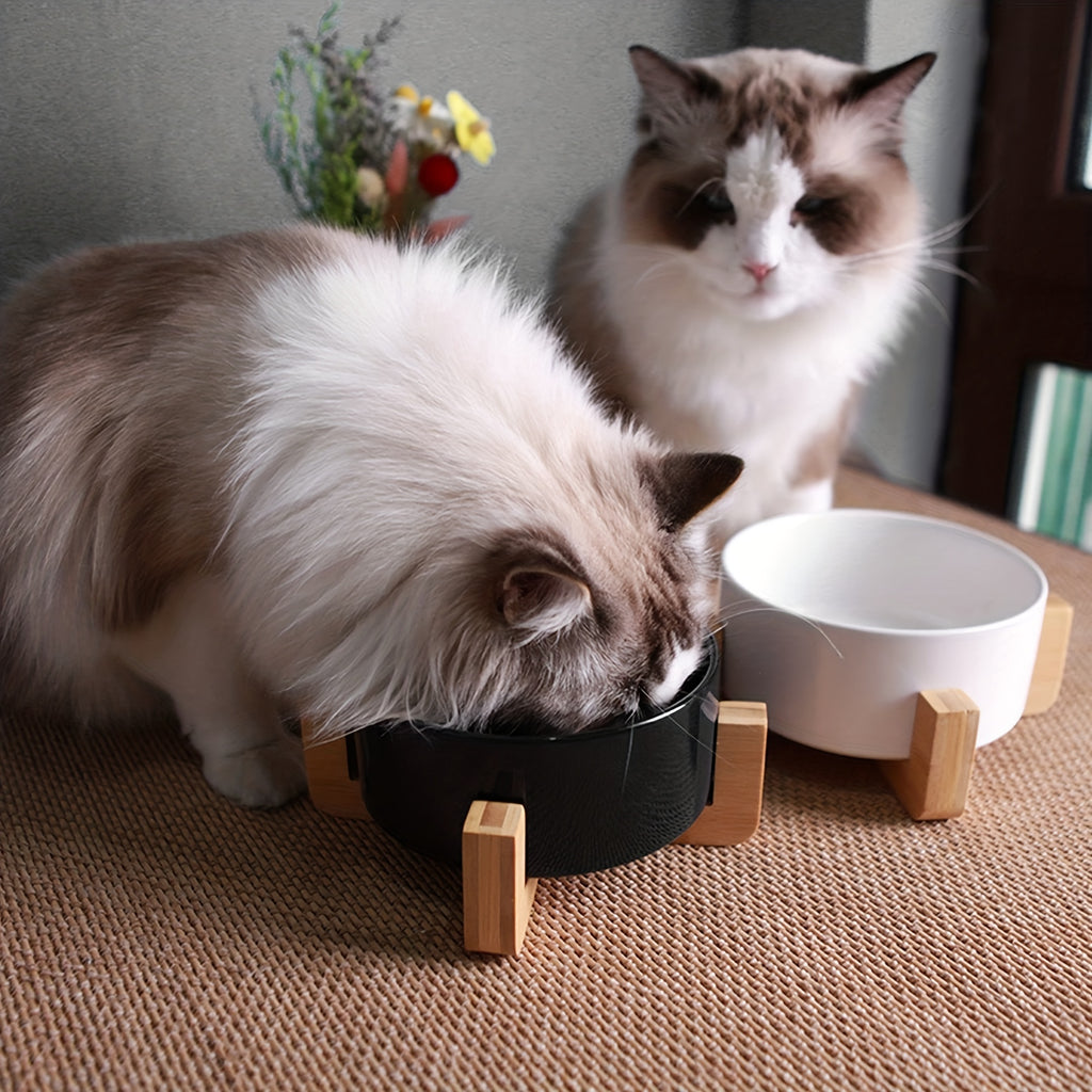 Non-Slip Ceramic Double Pet Food Bowl for Cats and Dogs
