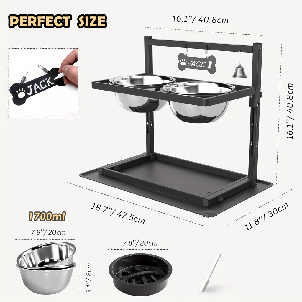 Elevated Dog Bowl With A Slow Feeder Dog Bowl