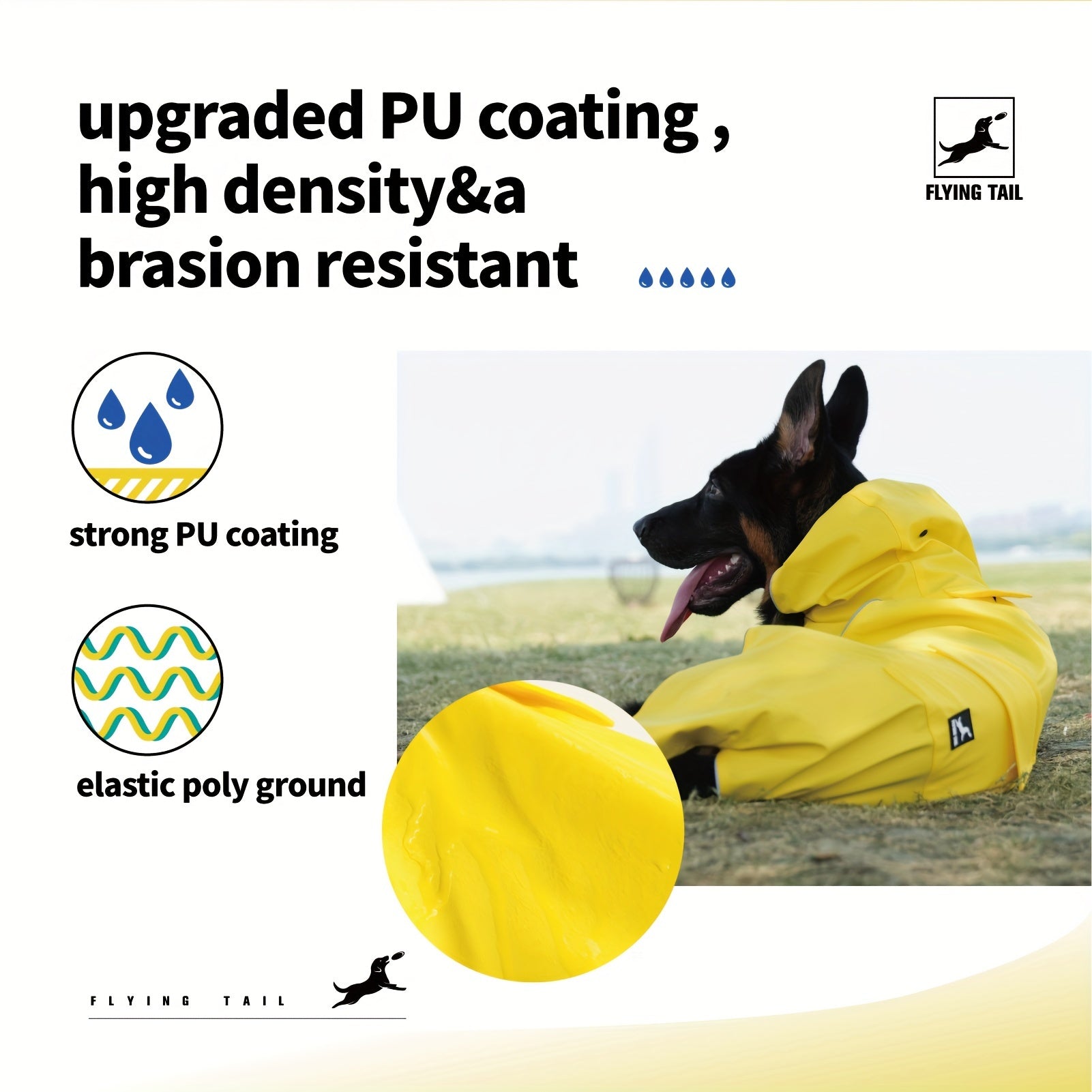 Dog Raincoat, Easy Wear For Small Medium Large Dogs